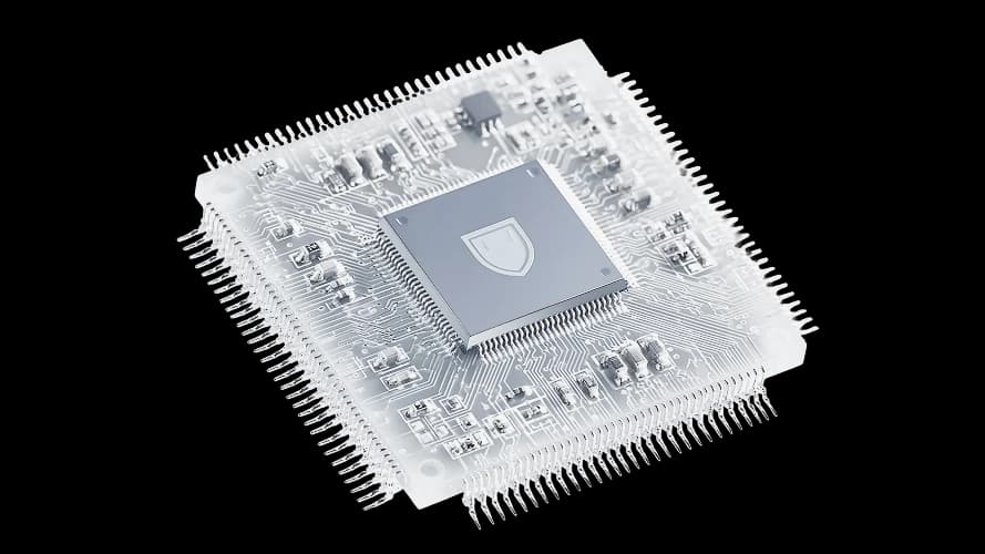 QCIM cryptographic accelerator chip render